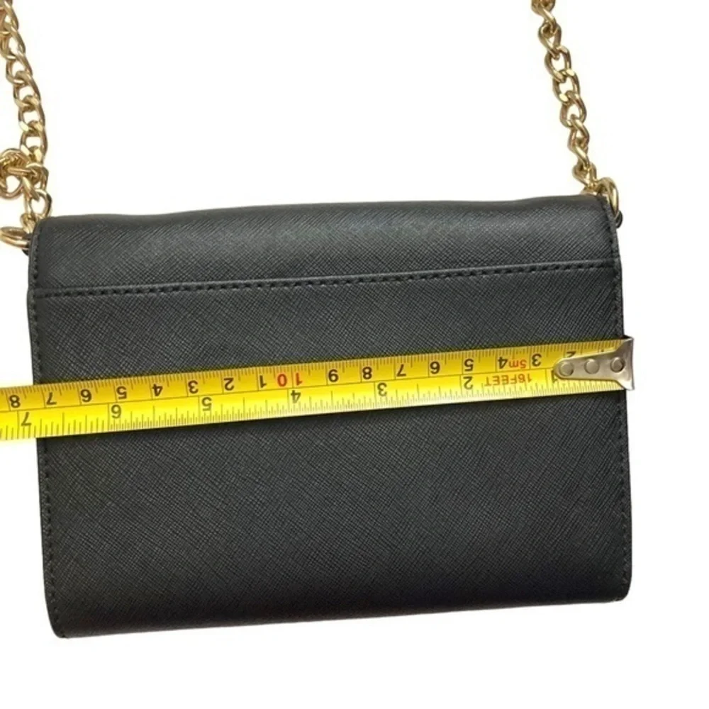 Michael Kors black saffiano leather crossbody convertible clutch bag